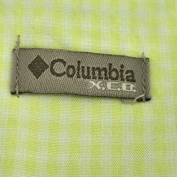 Columbia Sportswear XCO Shirt Women Small Yellow Gingham Plaid Collar Button Up - Picture 3 of 7